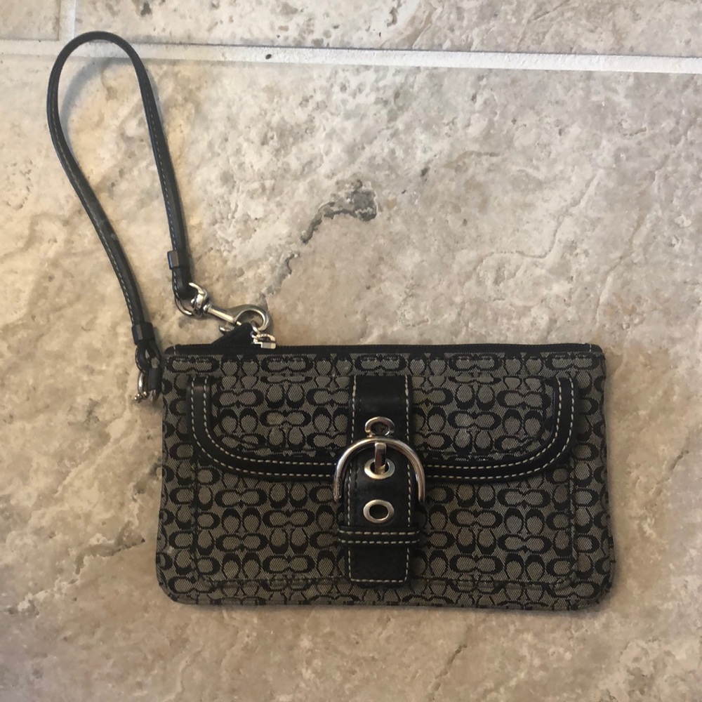 Black coach wristlet